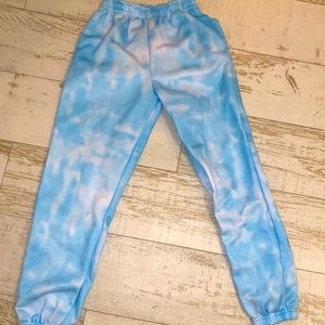 Blue tie dye sweatpants